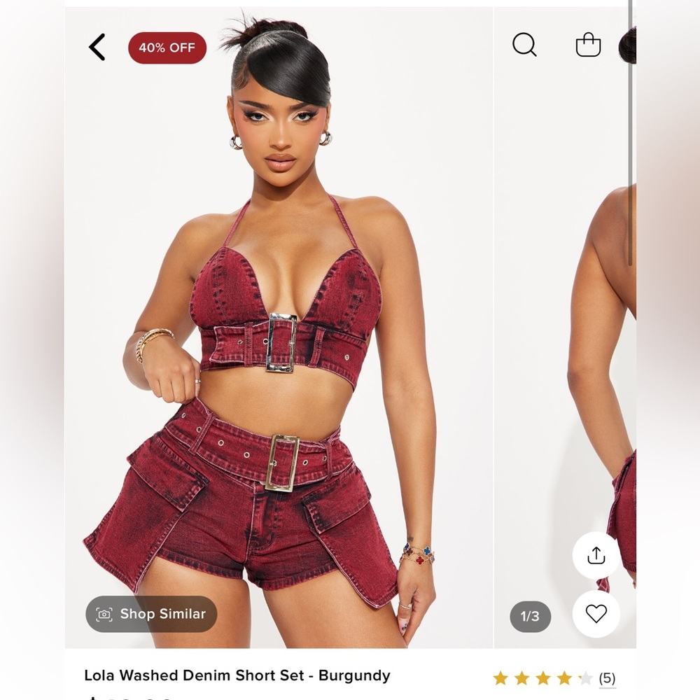 Fashion Nova Lola washed denim short set